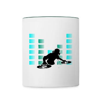 DJ - Tasse zweifarbig - Weiß/Dunkelgrün - Vorne