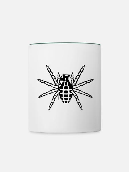 Spinnengranatenwaffe - Tasse zweifarbig - Weiß/Dunkelgrün