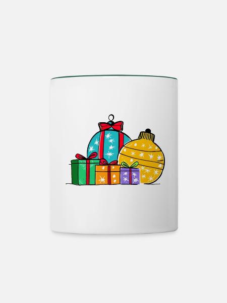 Weihnachtsgeschenkkugeln & -boxen - Tasse zweifarbig - Weiß/Dunkelgrün