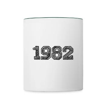 1982 - Tasse zweifarbig - Weiß/Dunkelgrün - Vorne