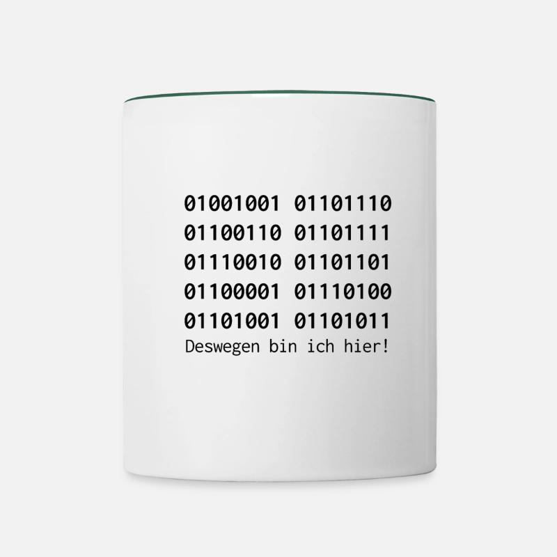 Informatik - Tasse zweifarbig - Weiß/Dunkelgrün