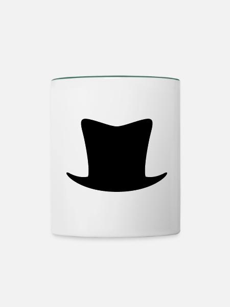 Hut - Tasse zweifarbig - Weiß/Dunkelgrün