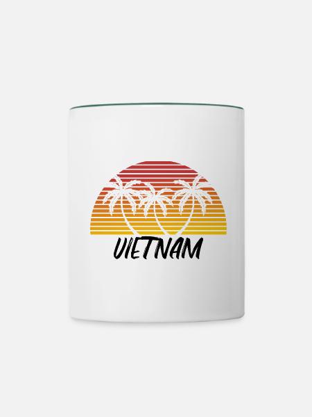Vietnam - Tasse zweifarbig - Weiß/Dunkelgrün