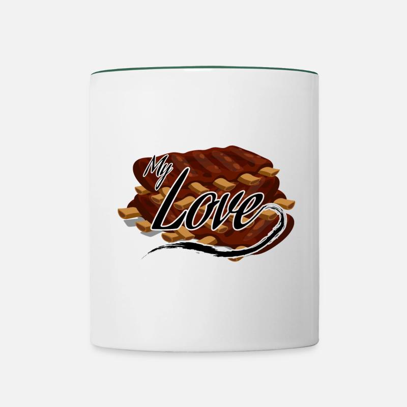 Spare ribs - Contrasting Mug - white/dark green