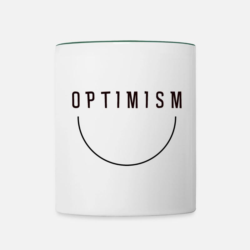 optimisme - Mug contrasté - blanc/vert foncé