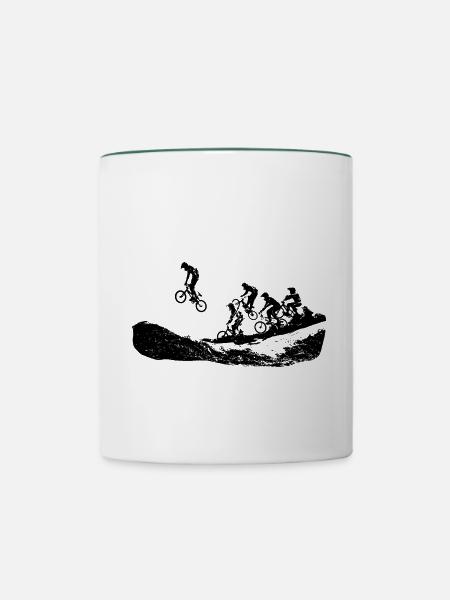 bmx - Tasse zweifarbig - Weiß/Dunkelgrün