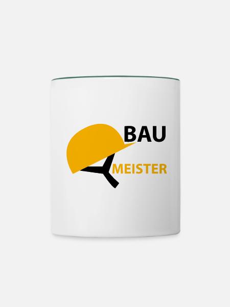 Baumeister Bauarbeiter - Tasse zweifarbig - Weiß/Dunkelgrün