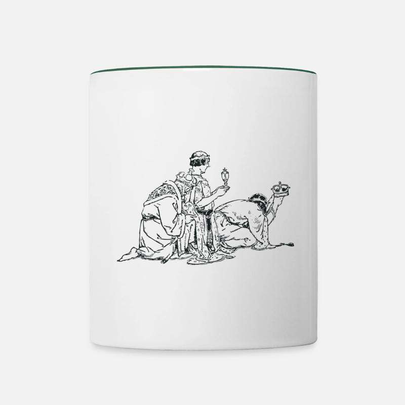 Trois rois sacrés - Mug contrasté - blanc/vert foncé