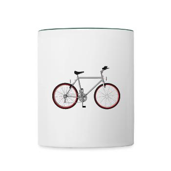 Mountain Bike Fahrrad - Contrasting Mug - white/dark green - Front