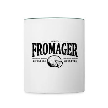 Fromager - Mug contrasté - blanc/vert foncé - Devant