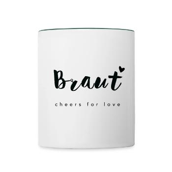 MARIÉE cheers for Love JGA Shirt - Mug contrasté - blanc/vert foncé - Devant