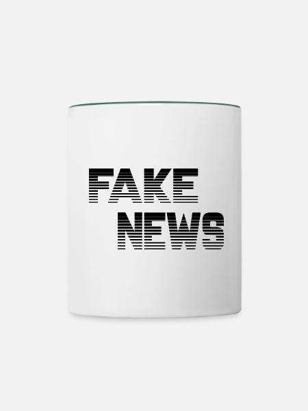 Fake News - Tasse zweifarbig - Weiß/Dunkelgrün