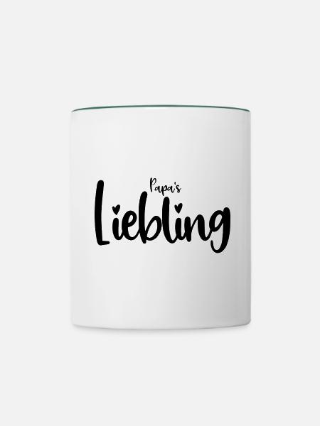 Papa´s Liebling - Tasse zweifarbig - Weiß/Dunkelgrün
