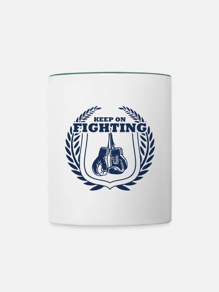 Boxing - Tasse zweifarbig - Weiß/Dunkelgrün