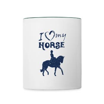 Cavalier - Mug contrasté - blanc/vert foncé - Devant
