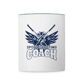 Sportschütze Schütze Schießen Sportschießen Gewehr - Tasse zweifarbig - Weiß/Dunkelgrün - Vorne