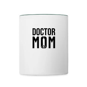 Médecin Maman - Mug contrasté - blanc/vert foncé - Devant