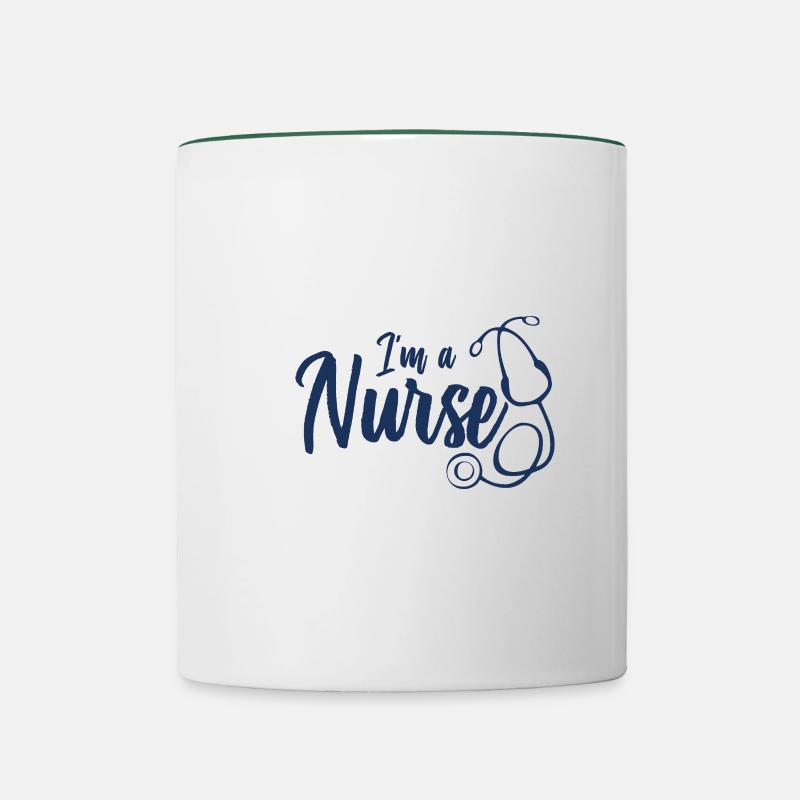 Infirmière - Mug contrasté - blanc/vert foncé