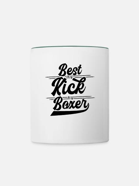 Kickboxer - Tasse zweifarbig - Weiß/Dunkelgrün