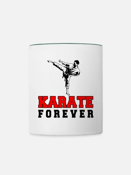 Karate Forever - Tasse zweifarbig - Weiß/Dunkelgrün