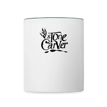 Tailleur de pierre - Mug contrasté - blanc/vert foncé - Devant