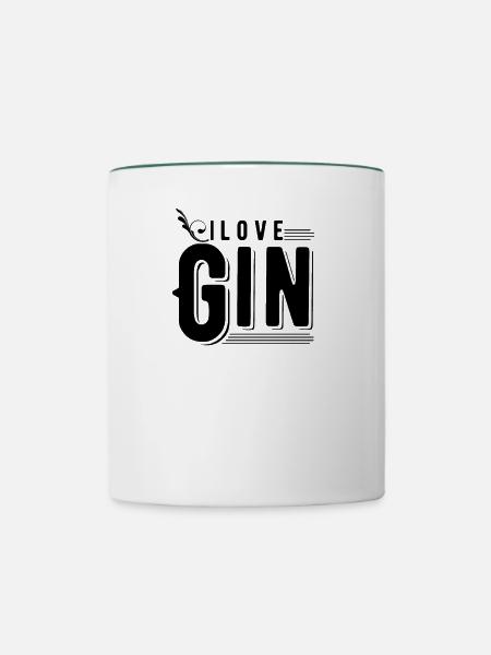 Gin Liebhaber - Tasse zweifarbig - Weiß/Dunkelgrün
