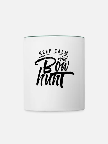 Pfeil Bogenjagd Bogenjäger Bogenschießen Bogen - Tasse zweifarbig - Weiß/Dunkelgrün