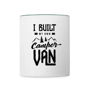 Équipe Auto construction Campervan auto-construit camping-car - Mug contrasté - blanc/vert foncé - Devant