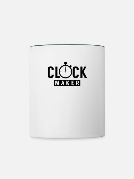 Uhrmacher - Tasse zweifarbig - Weiß/Dunkelgrün