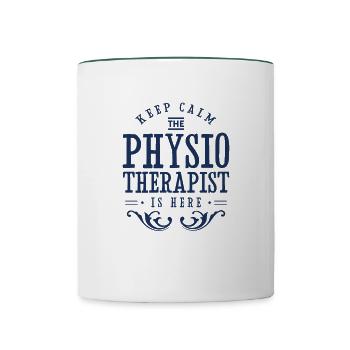 Profession de physiothérapeute - Mug contrasté - blanc/vert foncé - Devant