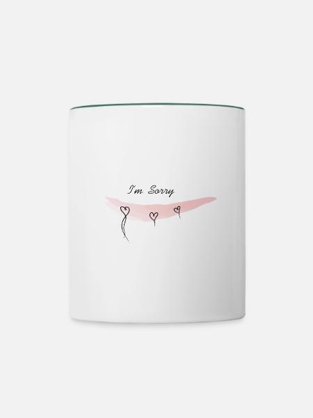 sorry - Tasse zweifarbig - Weiß/Dunkelgrün
