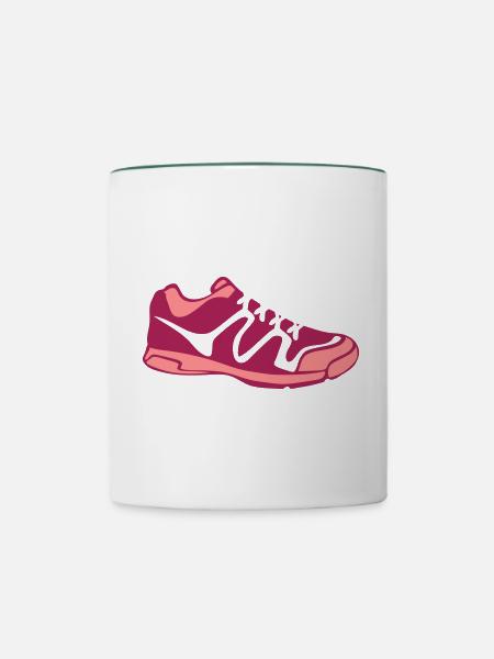 Sportschuh 2 - Tasse zweifarbig - Weiß/Dunkelgrün