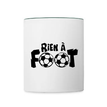 rien a foot ballon expression 1 2 - Mug contrasté - blanc/vert foncé - Devant