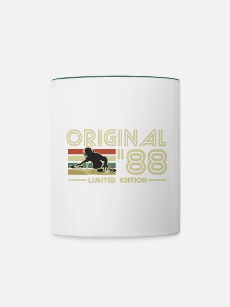 1988 - Tasse zweifarbig - Weiß/Dunkelgrün