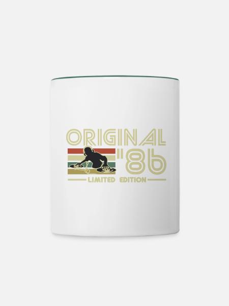 1986 - Tasse zweifarbig - Weiß/Dunkelgrün