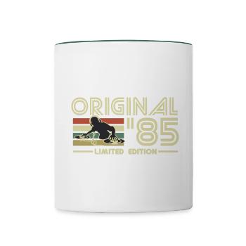 1985 - Tasse zweifarbig - Weiß/Dunkelgrün - Vorne