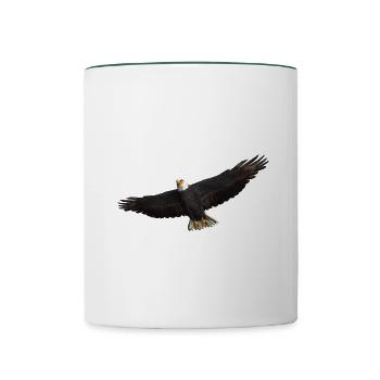 White-tailed Eagle bird of prey Eagle - Contrasting Mug - white/dark green - Front