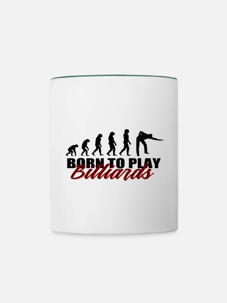 Billiard - Tasse zweifarbig - Weiß/Dunkelgrün