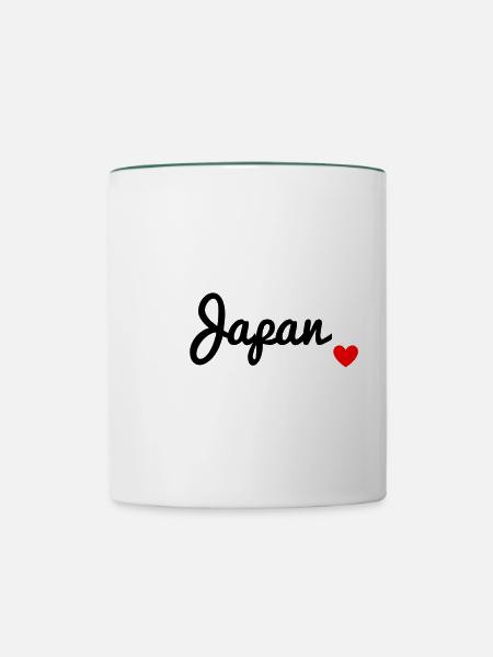 Japan - Tasse zweifarbig - Weiß/Dunkelgrün