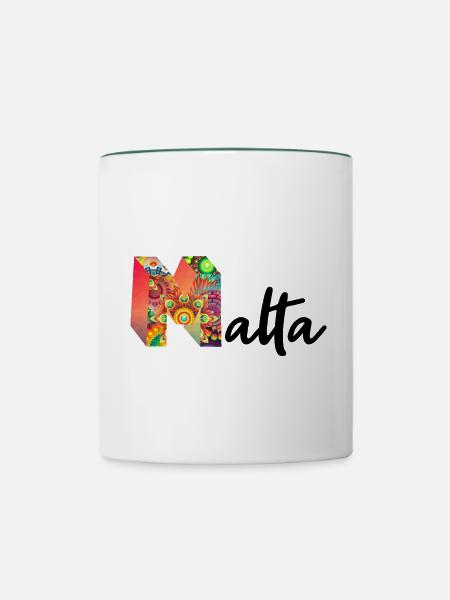 Malta - Tasse zweifarbig - Weiß/Dunkelgrün