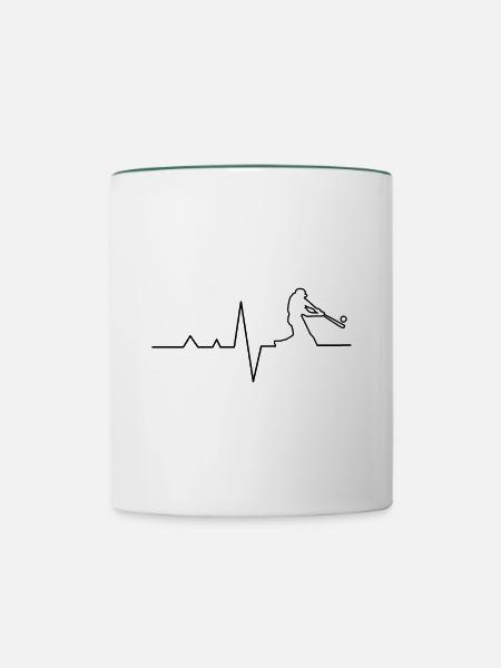 Baseball Herzlinie - Tasse zweifarbig - Weiß/Dunkelgrün
