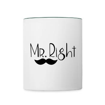 M. Droite - Mug contrasté - blanc/vert foncé - Devant