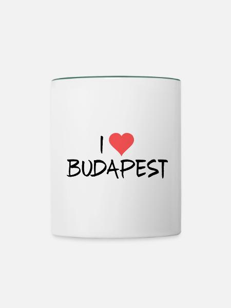 Budapest - Tasse zweifarbig - Weiß/Dunkelgrün