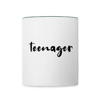 adolescent - Mug contrasté - blanc/vert foncé - Devant