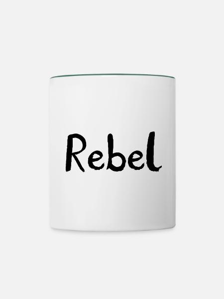 Rebel Design - Tasse zweifarbig - Weiß/Dunkelgrün