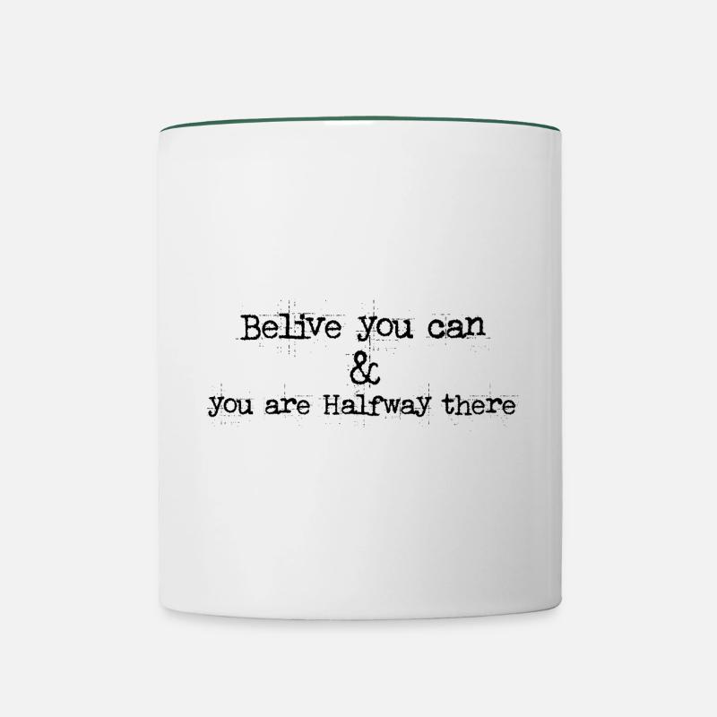 Cool Positive Sayings Statement Gift - Contrasting Mug - white/dark green