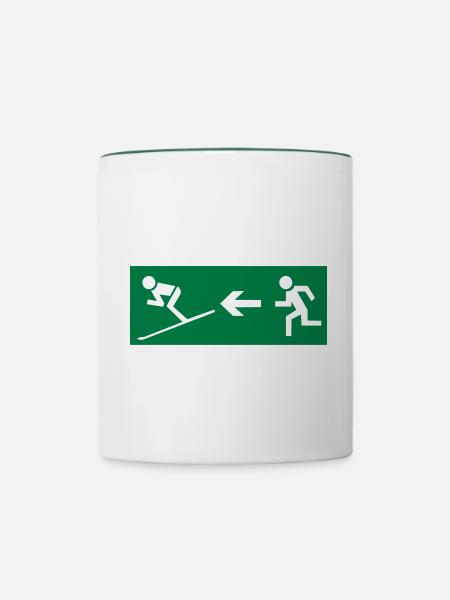 Ski - Tasse zweifarbig - Weiß/Dunkelgrün