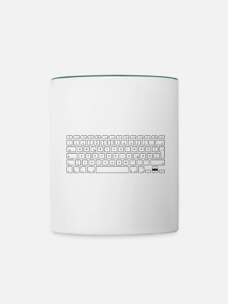 PC Tastatur - Tasse zweifarbig - Weiß/Dunkelgrün