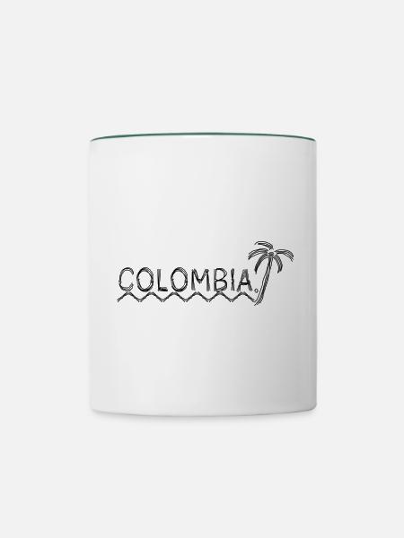 Kolumbien - Tasse zweifarbig - Weiß/Dunkelgrün