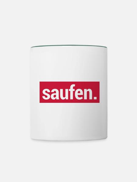 Endlich wieder saufen - Tasse zweifarbig - Weiß/Dunkelgrün
